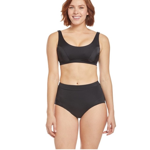NWT Prana Milan Bottom Black Swimsuit High Waist UPF 50+ Sustainable Size XL - Picture 1 of 8
